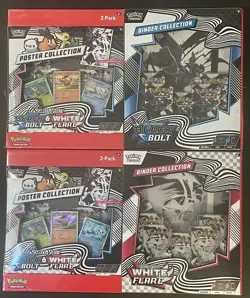 Pokemon Black Bolt and White Flare Binder + Poster Collection Sam's Club Bundles - Image 1