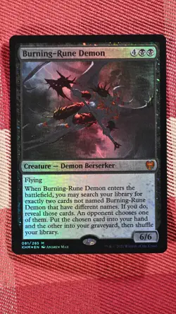 Burning-Rune Demon Kaldheim (Foil) MTG Mythic - Image 1