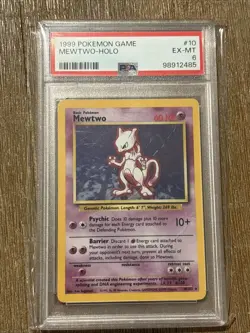 Mewtwo Holo Base Set Unlimited PSA 6, 10/102 Pokemon - Image 1