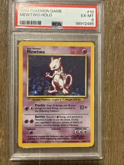 Mewtwo Holo Base Set Unlimited PSA 6, 10/102 Pokemon - Image 2