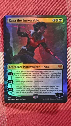 Kaya the Inexorable (Borderless) (Foil) Kaldheim MTG Mythic - Image 1