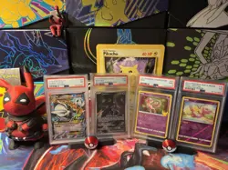 MEWTWO & MEW Slab Collection- 4 PSA Graded Pokemon TCG Cards - PSA7/9 Lot - Image 1