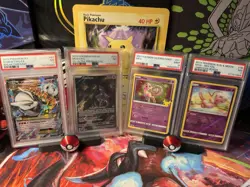 MEWTWO & MEW Slab Collection- 4 PSA Graded Pokemon TCG Cards - PSA7/9 Lot - Image 2