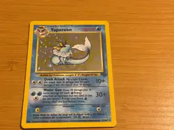 NEW 1999 POKEMON FIRST EDITION JUNGLE CARD "VAPOREON" 12 of 64 - Image 1