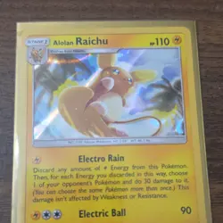 Pokemon TCG Alolan Raichu & Pikachu Holo Card Lot - English Collectible - Image 1