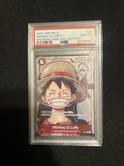 Monkey D Luffy Premium Card Collection 25th P-001 PSA 10 - Image 1