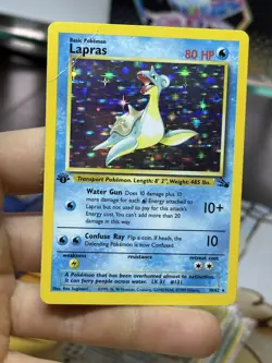 #3 1st Edition Lapras 10/62 Fossil 1999 Holo Rare WOTC Pokemon Card TCG - Image 3