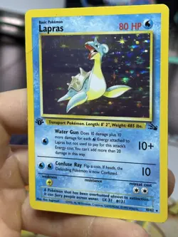 #3 1st Edition Lapras 10/62 Fossil 1999 Holo Rare WOTC Pokemon Card TCG - Image 5