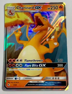 Pokemon Card Hidden Fates Charizard GX 9/68 Rare GX Holo - Image 1