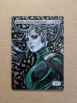 Hela Braids, Arisen Nightmare - Altered Art Mtg Hand Painted EDH - Image 1