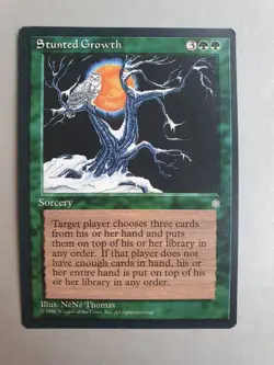 Stunted Growth, MTG Ice Age (1995), Rare Green Sorcery NM - Image 1