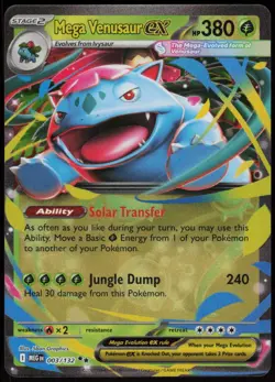 Mega Venusaur ex 003/132 Double Rare Mega Evolution Pokemon Near Mint - Image 1