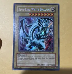 Yu-Gi-Oh! Blue-Eyes White Dragon Secret Rare Holo BPT-003 2002 Tin Ltd Ed - Image 1