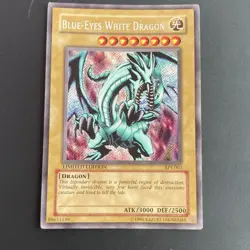 Yu-Gi-Oh! Blue-Eyes White Dragon Secret Rare Holo 2002 Tin BPT-003 Konami EN - Image 1