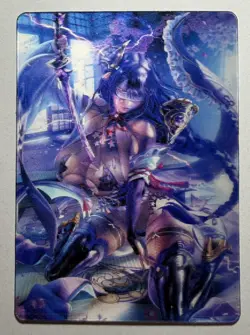 SEXY HEROINE WAIFU Raiden Shogun GENSHIN IMPACT ACG LENTICULAR HOLO CARD NM - Image 2
