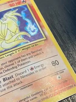 1999 Pokemon Vintage Ninetails Card Rare Base Set 12/102 Holo Damaged/HP - Image 2