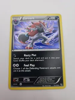 Pokemon TCG Zoroark Holo Rare Card 71/114 Black and White - Image 1