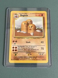 Pokemon Dugtrio 19/102 Base Set 1999 Non-Holo Card Vintage LP+ Rare WOTC - Image 1
