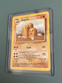 Pokemon Dugtrio 19/102 Base Set 1999 Non-Holo Card Vintage LP+ Rare WOTC - Image 3