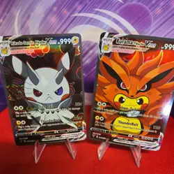 Pikachu RIKUDO SENNIN KURAMA Cute Pokemon Naurto Cosplay Doujin ACG HOLO Card - Image 2
