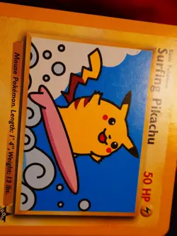 MP Pokemon SURFING PIKACHU Card BLACK STAR PROMO Set #28 WOTC League Non-Holo - Image 2