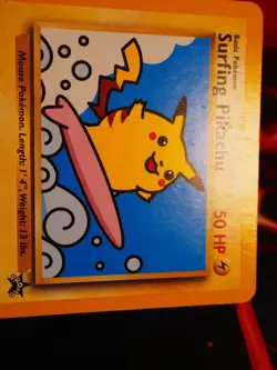 MP Pokemon SURFING PIKACHU Card BLACK STAR PROMO Set #28 WOTC League Non-Holo - Image 5