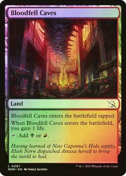NM Foil Bloodfell Caves, MTG, March of the Machine, Magic the Gathering, 267 - Image 1