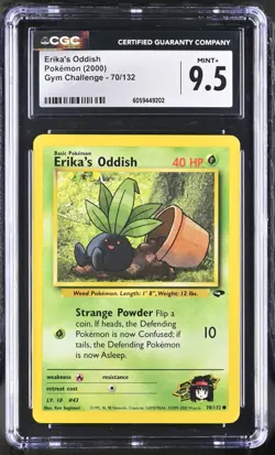 CGC 9.5 Erika's Oddish 70/132 Gym Challenge 2000 Pokemon Card - Image 1