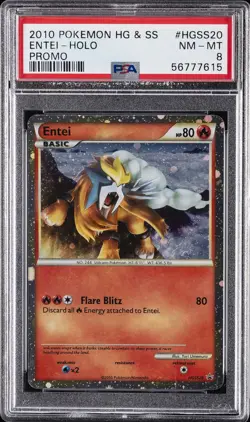 2010 POKEMON HEARTGOLD & SOULSILVER PROMO #HGSS20 ENTEI-HOLO PSA 8 - Image 1