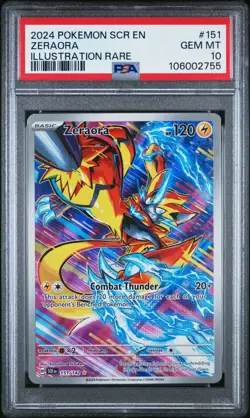 2024 Pokemon EN Stellar Crown Zeraora Illustration Rare #151 PSA 10 - Image 1