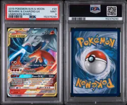 2019 POKEMON SUN MOON UNBROKEN BONDS #20 RESHIRAM & CHARIZARD TAG TEAM GX PSA 9 - Image 3