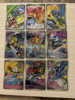 Full Set of 9 Pokemon First Partner Series 1 Illustration Collection English - Image 1