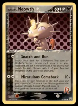 2004 Pokemon EX Team Rocket Returns Rocket's Meowth English #46 Uncommon - Image 1
