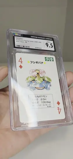 Venusaur 1996 Japanese Pokemon Poker Blue Deck 4 of Diamonds CGC 9.5 not PSA BGS - Image 2