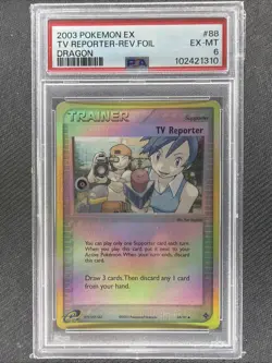Pokemon TCG TV Reporter 88/97 EX Dragon Reverse Holo Uncommon PSA 6 - Image 1