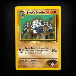 Pokemon TCG Gym Heroes Brock's Graveler #040/132 Uncommon LP - Image 1