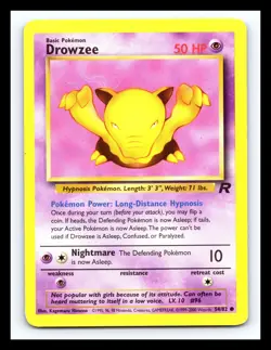 💥 DROWZEE Pokemon TCG 2000 Team Rocket Set Non HOLO # 54/82 - Image 1
