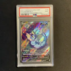 2021 Vaporeon V SWSH181 Premium Collection Promo Full Art Pokemon PSA 9 - Image 1
