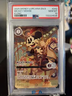 2025 Disney Lorcana EN 9 Fabled ICONIC Mickey Mouse - Brave Little Prince PSA 10 - Image 1