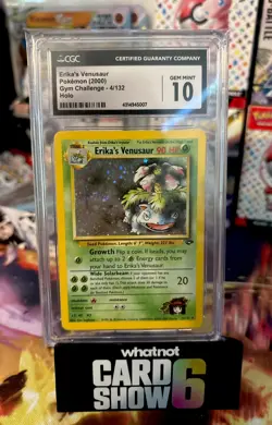 CGC 10 GEM MINT Erika's Venusaur Gym Challenge Holo Pokemon - Image 3