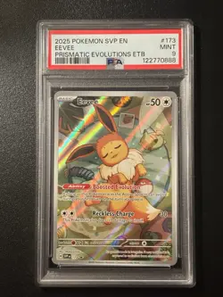 2025 POKEMON SCARLET & VIOLET SVP EN-PRISMATIC EVOLUTIONS EEVEE #173 PROMO PSA 9 - Image 1