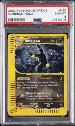 2003 POKEMON SKYRIDGE #H30 UMBREON-HOLO PSA 8 - Image 1