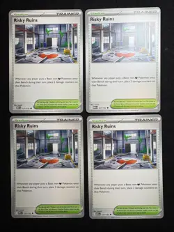 4x Pokemon TCG Risky Ruins 127/132 - ME Mega Evolution MEG Playset Stadium - Image 1
