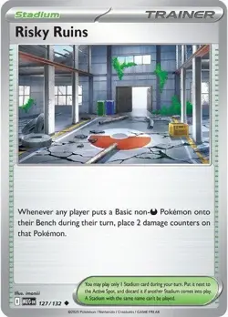 4x Pokemon TCG Risky Ruins 127/132 - ME Mega Evolution MEG Playset Stadium - Image 3