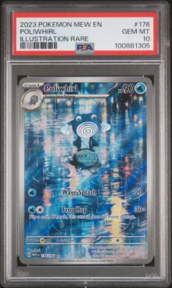 2023 POKEMON MEW EN-151 ILLUSTRATION RARE #176 POLIWHIRL PSA 10 - Image 1