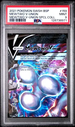 2021 POKEMON SWSH BLACK STAR PROMO #159 MEWTWO V-UNION PSA 9 - Image 1