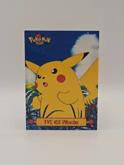 LP/NM 1999 Topps Pokemon #TV2 Pikachu TV Animation Series 1 BLUE LOGO - #25 - Image 1