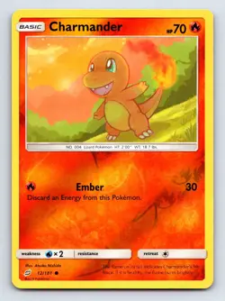 Charmander 12/181 Common Team Up Pokemon Reverse Holo Lightly Played - Image 1
