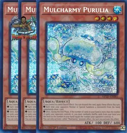 Yugioh! 3x Mulcharmy Purulia MP25-EN085 Prismatic Secret Rare 1st Ed NM - Image 1
