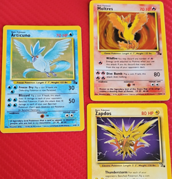 Pokemon Legendary Birds Trio Articuno Holo Moltres Holo Zapdos Non-Holo 1999 NM - Image 1